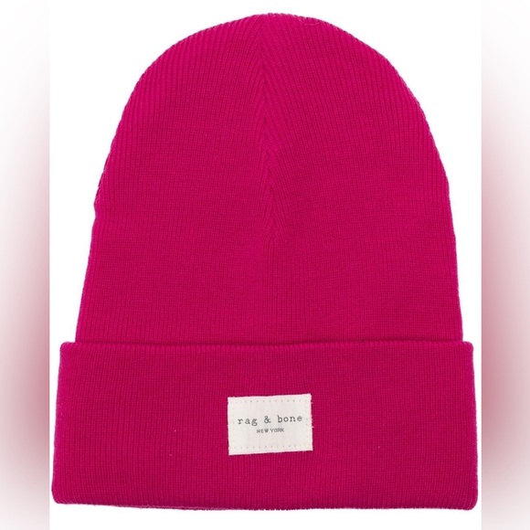 RAG & BONE ADDISON WOOL BEANIE HOT PINK OS NWOT main image 6